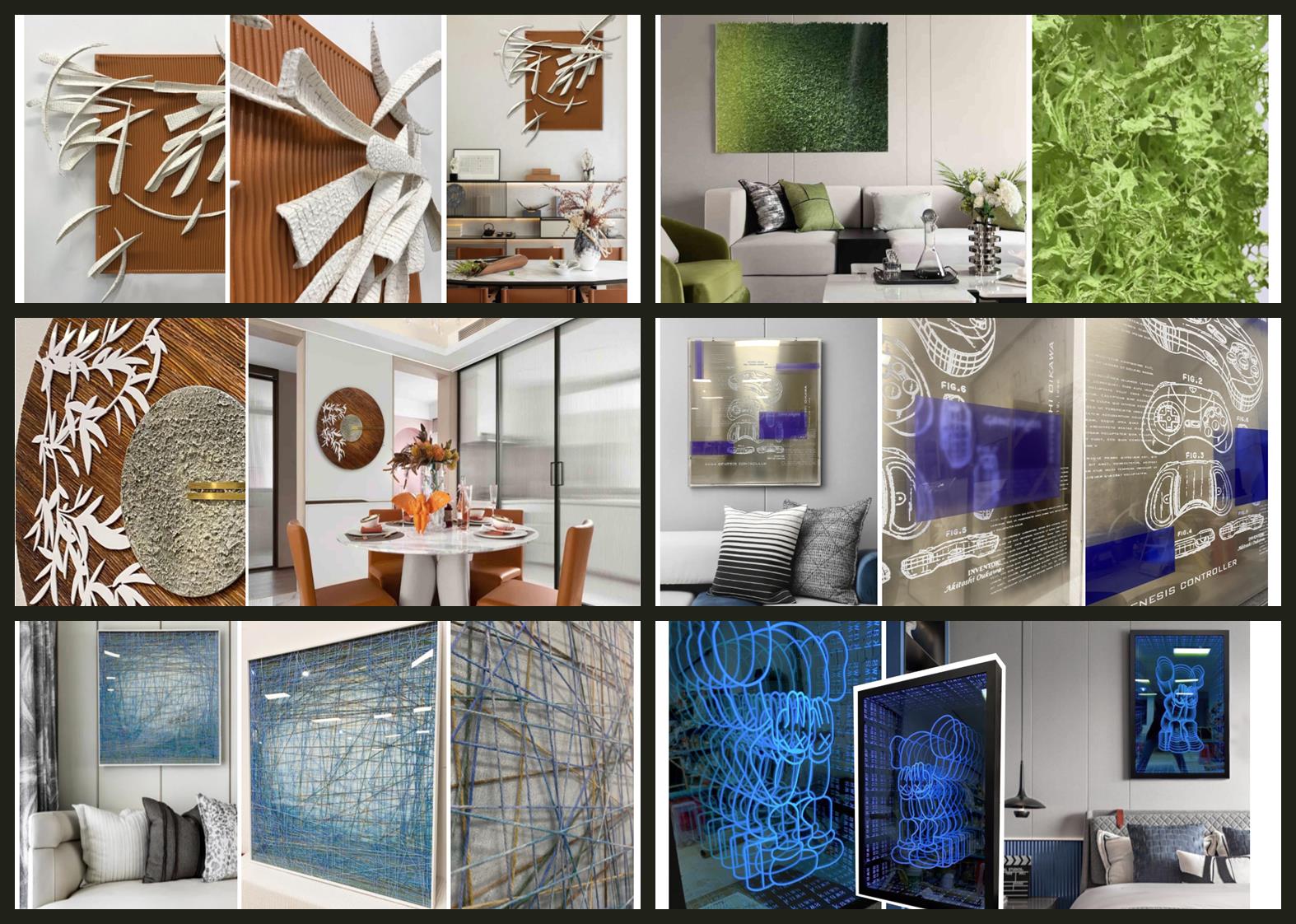 Custom art materials, forms and interior references